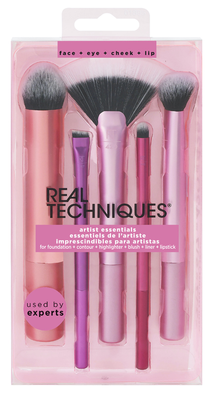 Real techniques 01895 artist essentials 1 pennello fondotinta + 1 pennello eyeliner + 1 pennello illuminanti + 1 pennello labbra + 1 pennello sfumatur