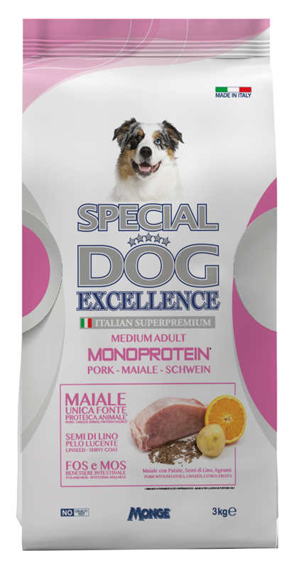 Special Dog Excellence Medium Adult Maiale Patate Monoproteico 3 Kg