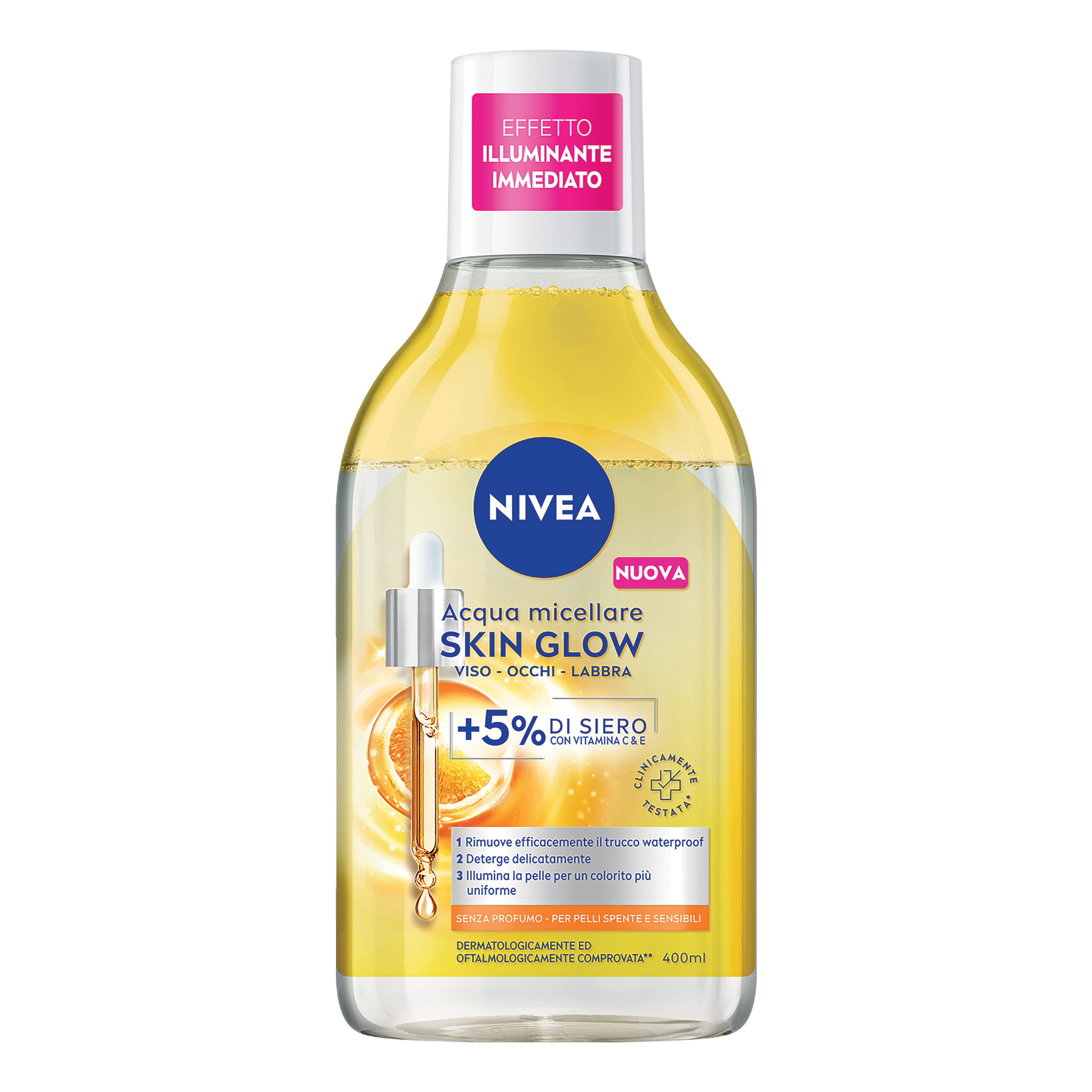 Nivea acqua micellare bifase skin glow 400 ml