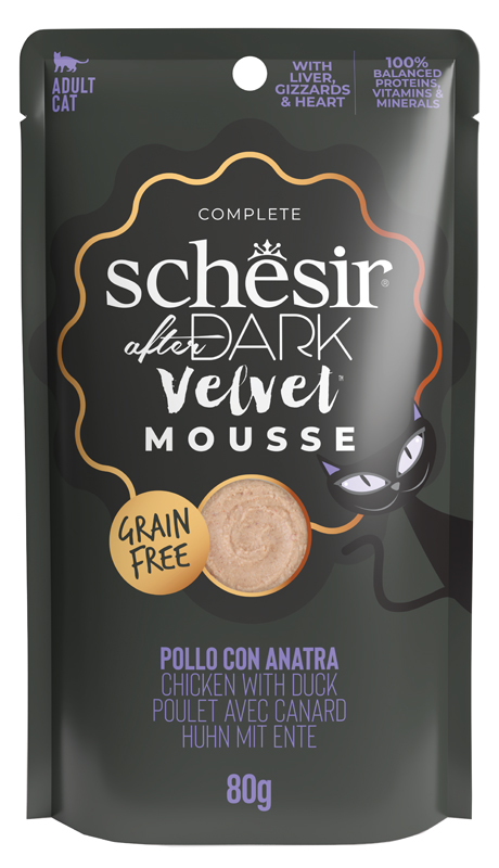 Schesir Gatto After Dark Velvet Mousse Adulto Pollo & Anatra Busta 80 Gr