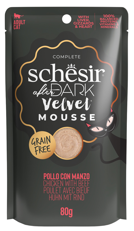 Schesir Gatto After Dark Velvet Mousse Adulto Pollo & Manzo Busta 80 Gr