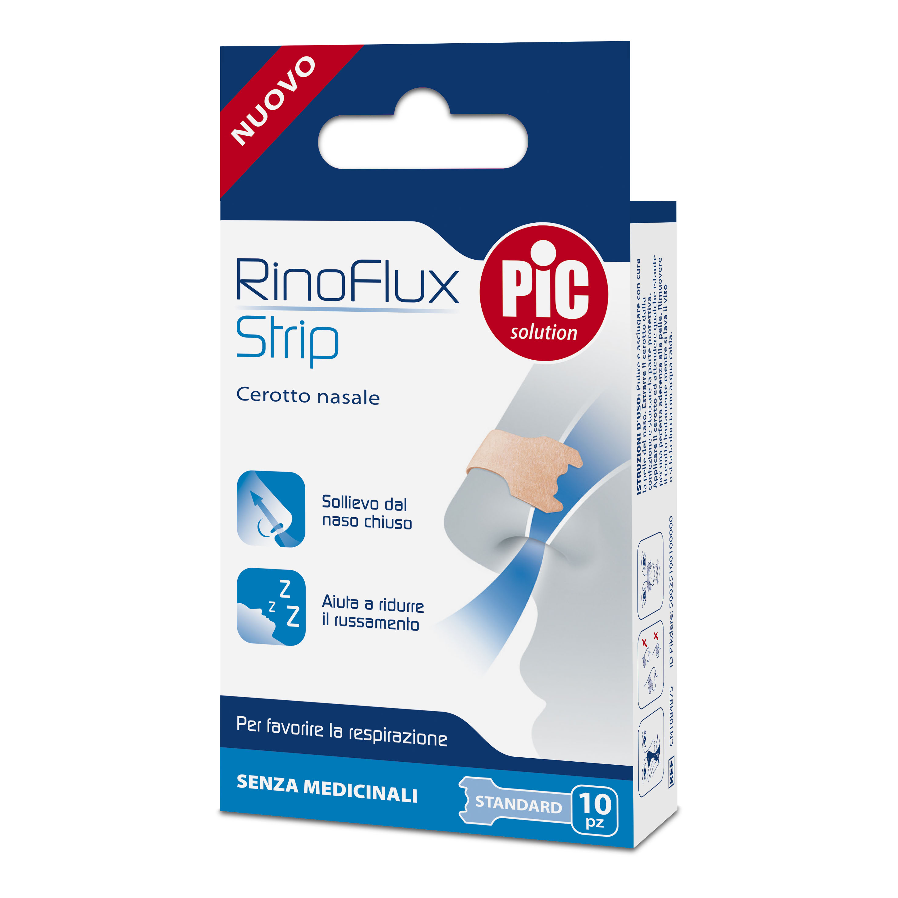 Pic RinoFlux Strip Standard 10 Cerotti Nasali