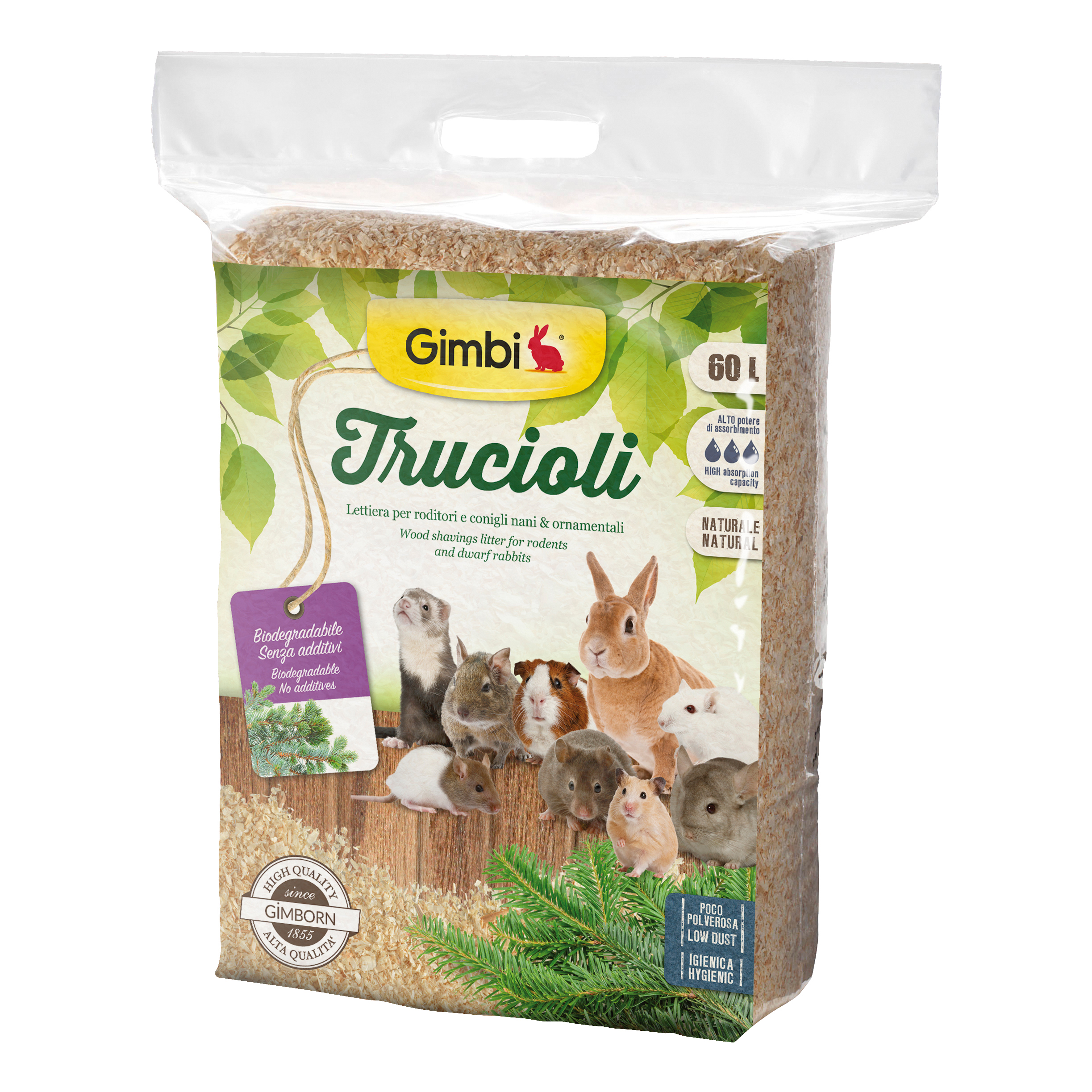 Gimborn Gimbi Lettiera A Base Di Trucioli 60 Lt