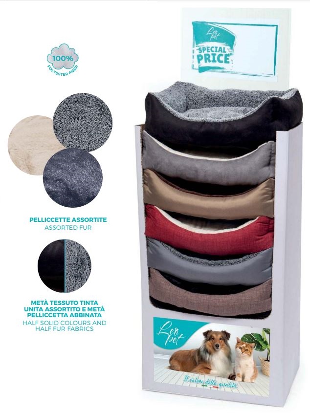 Leo Pet Cuccia Rodi Con Pelliccia 43X56 Cm (Fantasie Assortite)