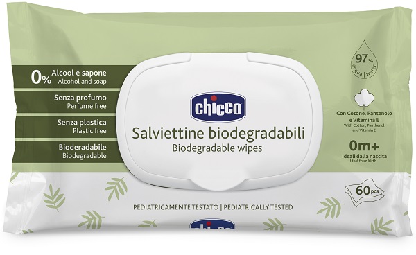 Chicco salviette bio 60 pezzi plaque