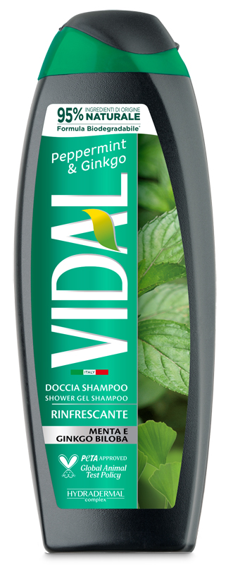 VIDAL - Peppermint & Ginkgo - Docciaschiuma rinfrescante Menta e gingko Bilboa 250 ml