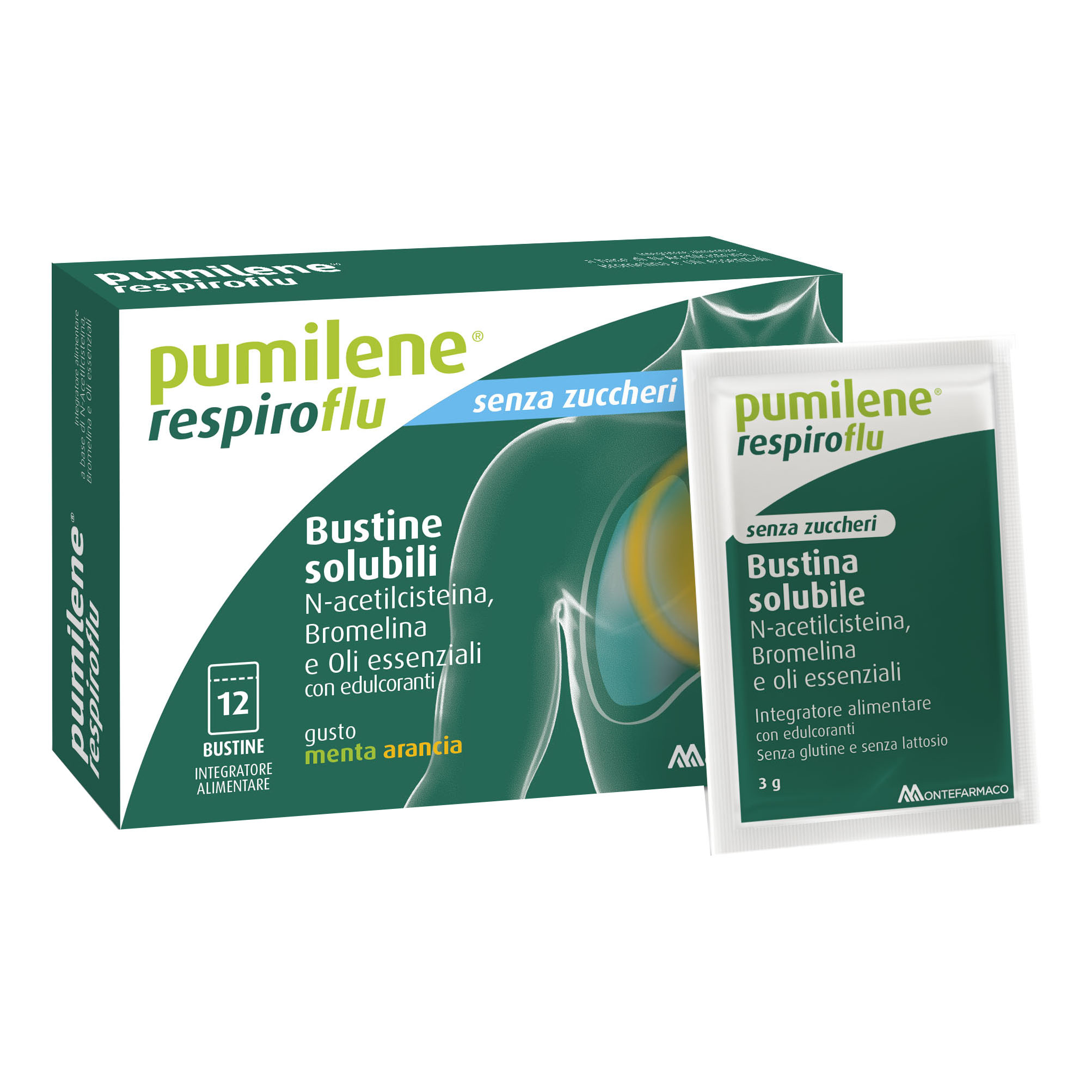 Pumilene RespiroFlu Senza Zucchero 12 Bustine