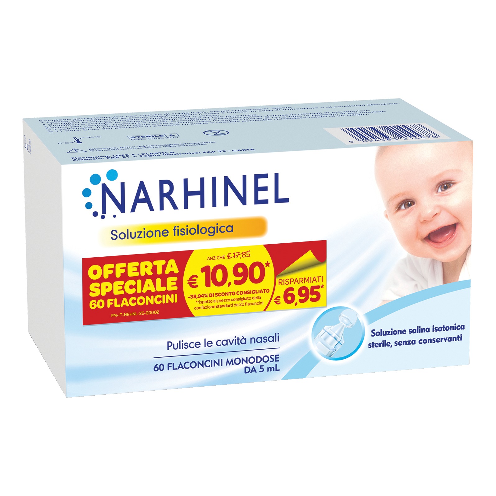 Soluzione fisiologica per aspiratore nasale narhinel 60 flaconcini ...
