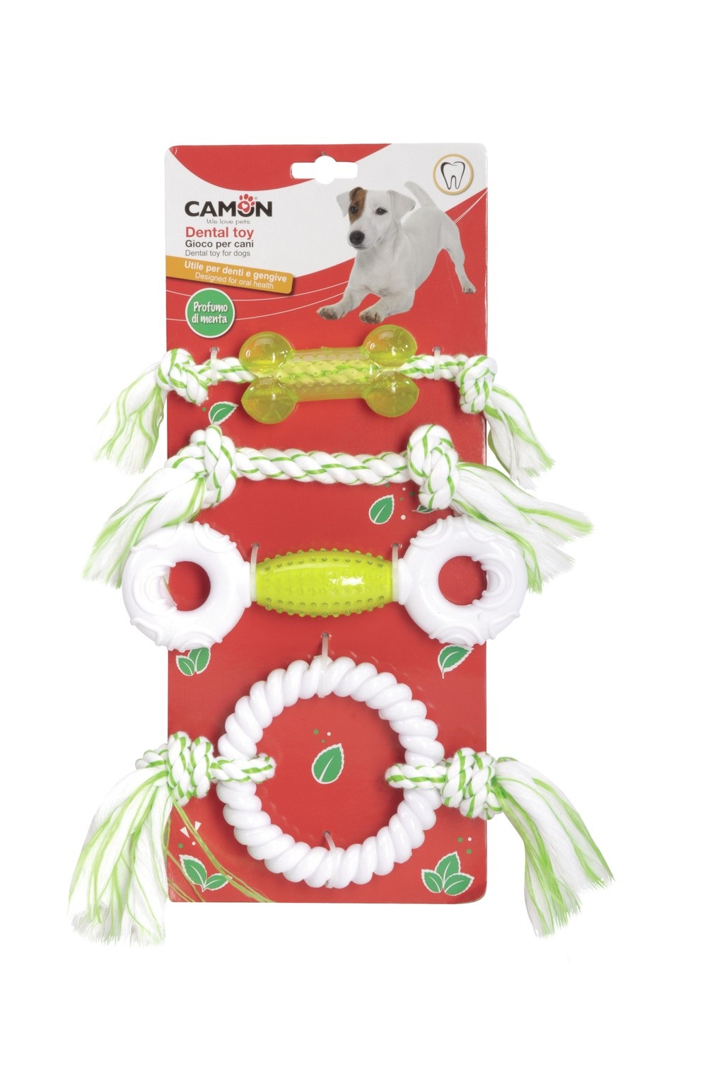 Camon Cane Gioco Kit Giochi Dentali Profumo Menta Cf. (4 Pezzi)