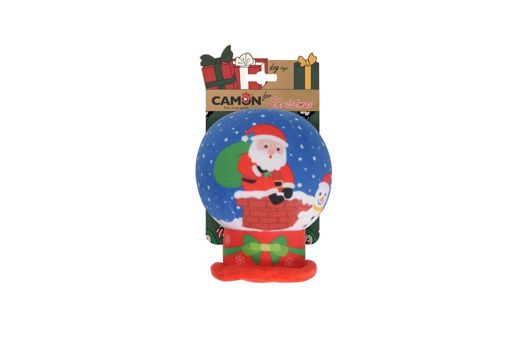 Camon Xmas Cane Gioco In Peluche Palla Di Neve 14 Cm
