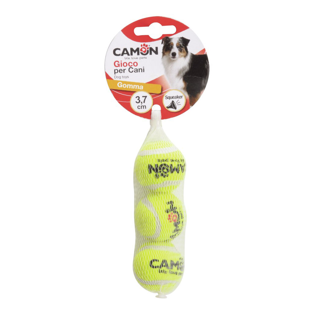 Palla tennis gialla con suono 62 mm 3 pezzi 6 confezioni ad112/c