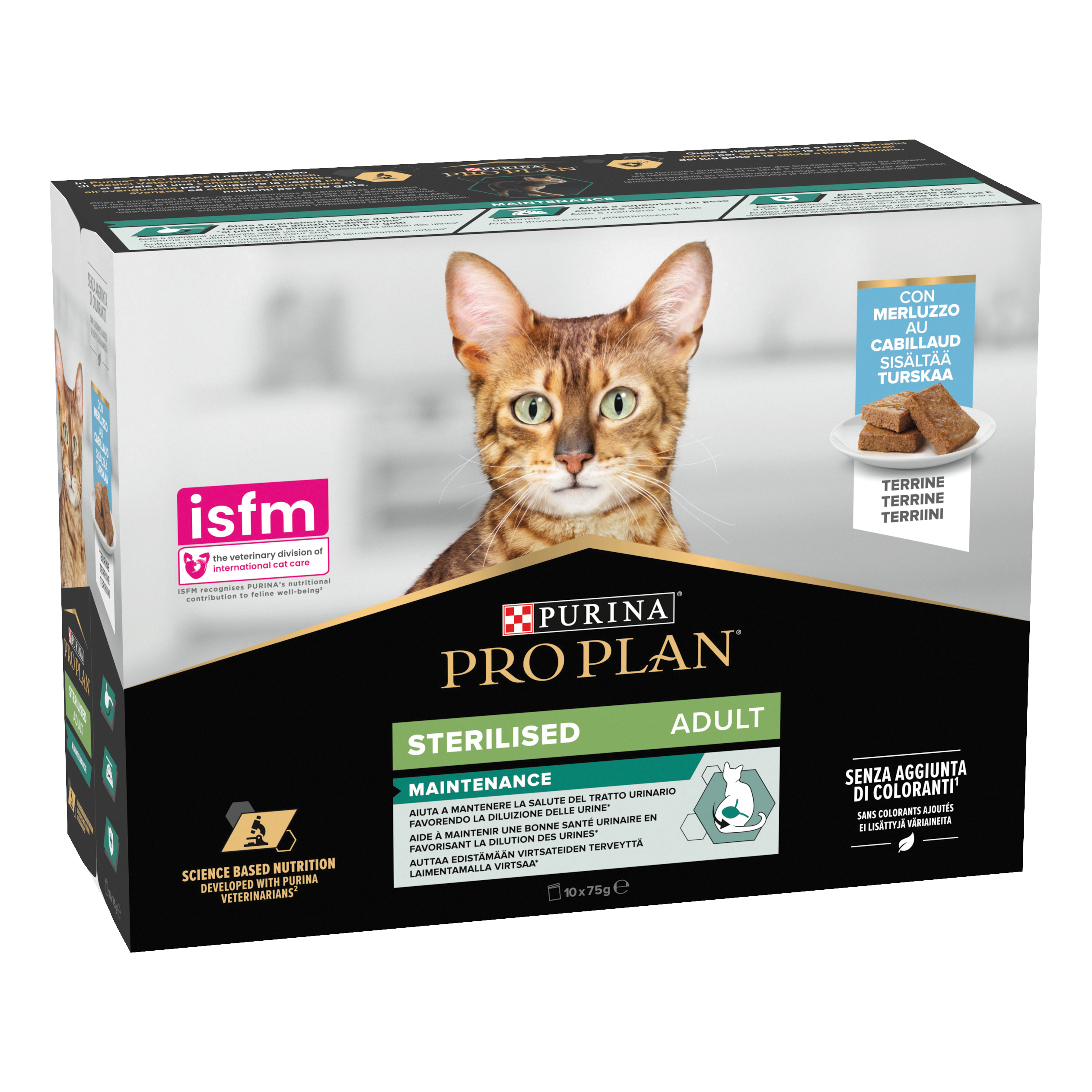 Pro plan mpk sterilised adult terrine al merluzzo 75 g 10 pezzi