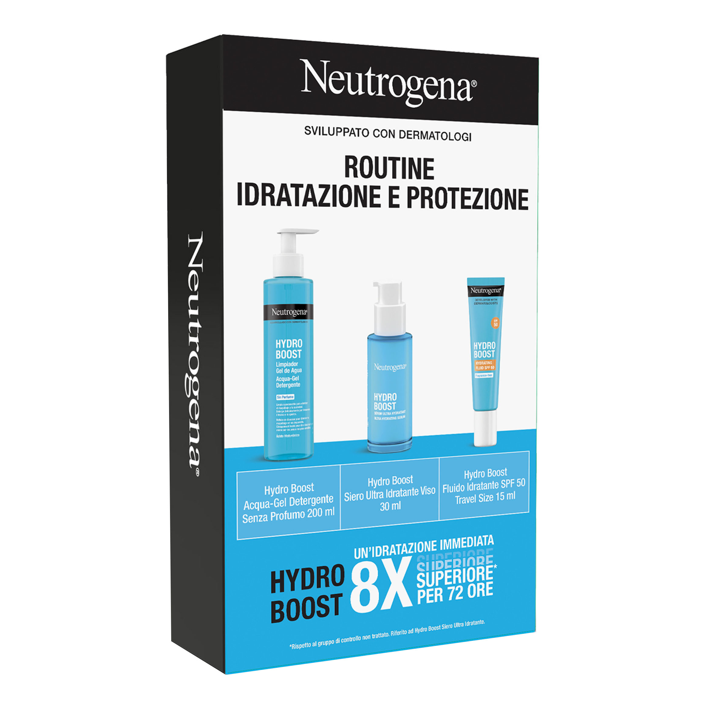 Neutrogena promo hydro boost nuovo latte detergente + hydro boost siero spf50 travel size