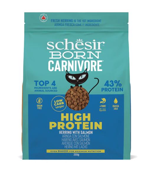 Schesir Gatto Born Carnivore Adulto Aringa &amp; Salmone 255 Gr