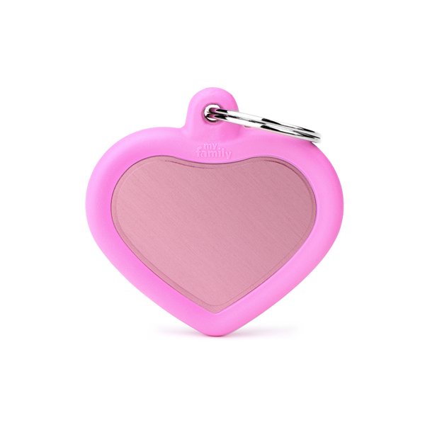 My Family Medaglietta Pink Heart Alu Pink Rubber