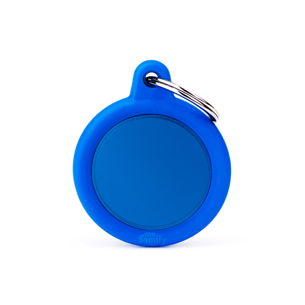 My Family Medaglietta Blue Circle Alu Blue Rubber