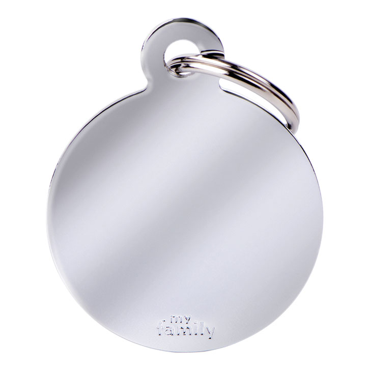 My Family Medaglietta Big Round Chromed Brass
