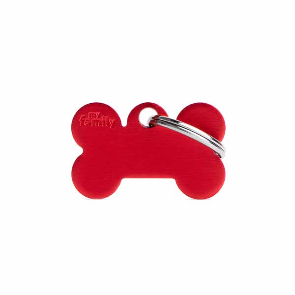 My Family Medaglietta Small Bone Aluminum Red