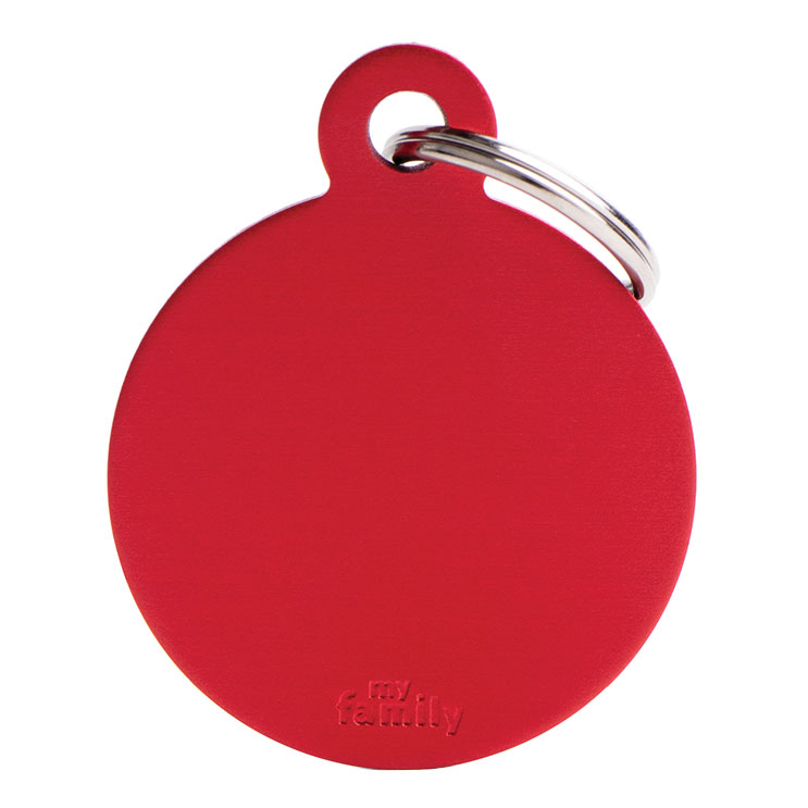 My Family Medaglietta Big Round Aluminum Red
