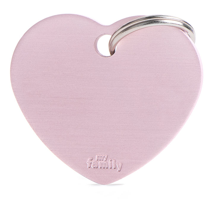My Family Medaglietta Big Heart Aluminum Pink