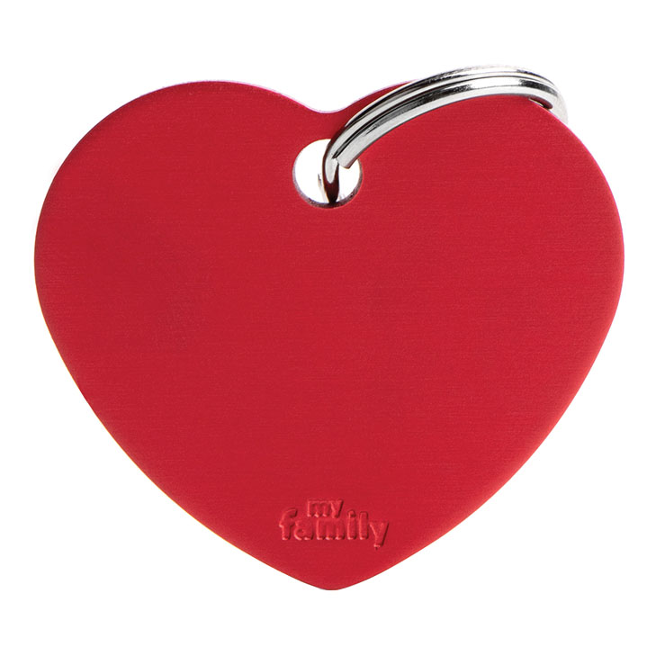 My Family Medaglietta Big Heart Aluminum Red
