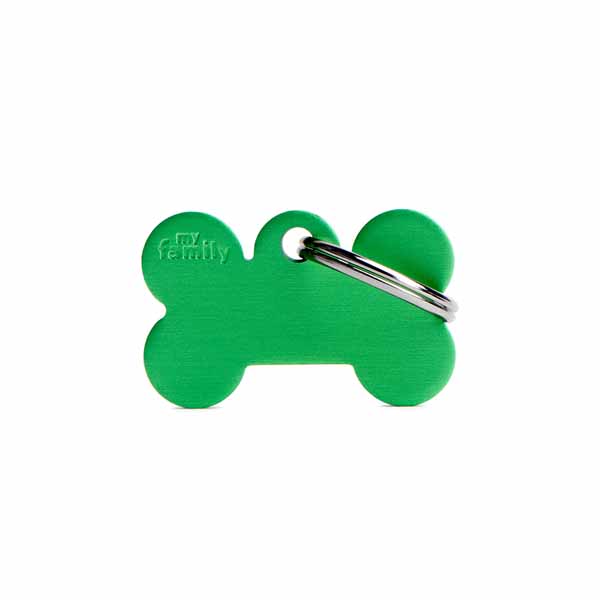 My Family Medaglietta Small Bone Aluminum Green