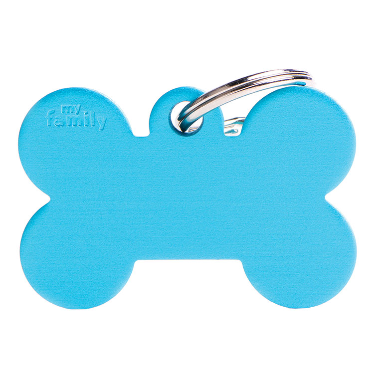 My Family Medaglietta Big Bone Aluminum Light Blue