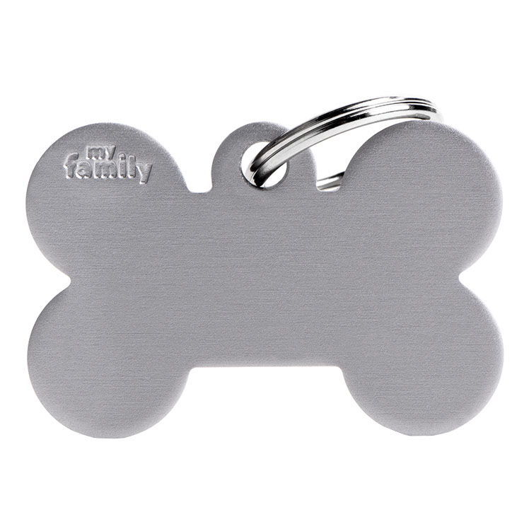 My Family Medaglietta Big Bone Aluminum Grey
