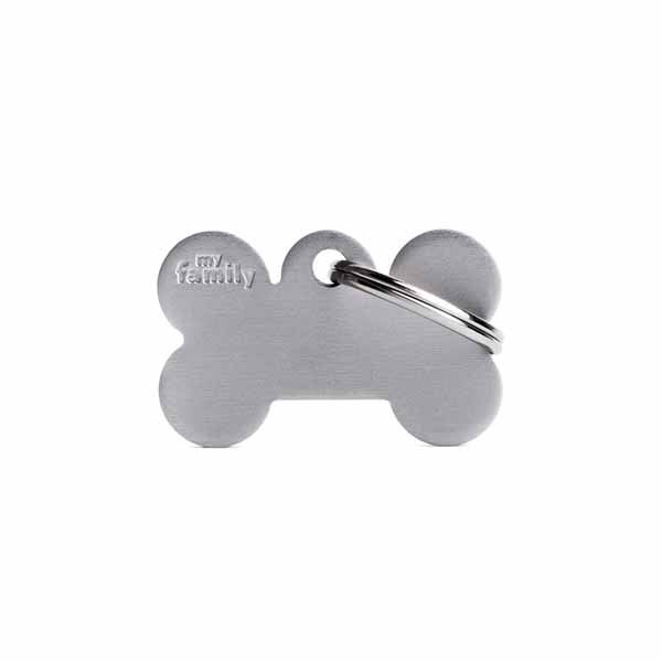 My Family Medaglietta Small Bone Aluminum Grey