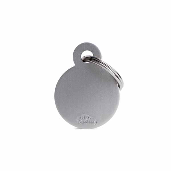 My Family Medaglietta Small Round Aluminum Grey