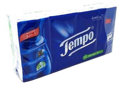 Tempo fazzoletti 4 veli 8 pezzi