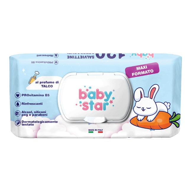 Babystar salviettine bebe' talco 120 pezzi