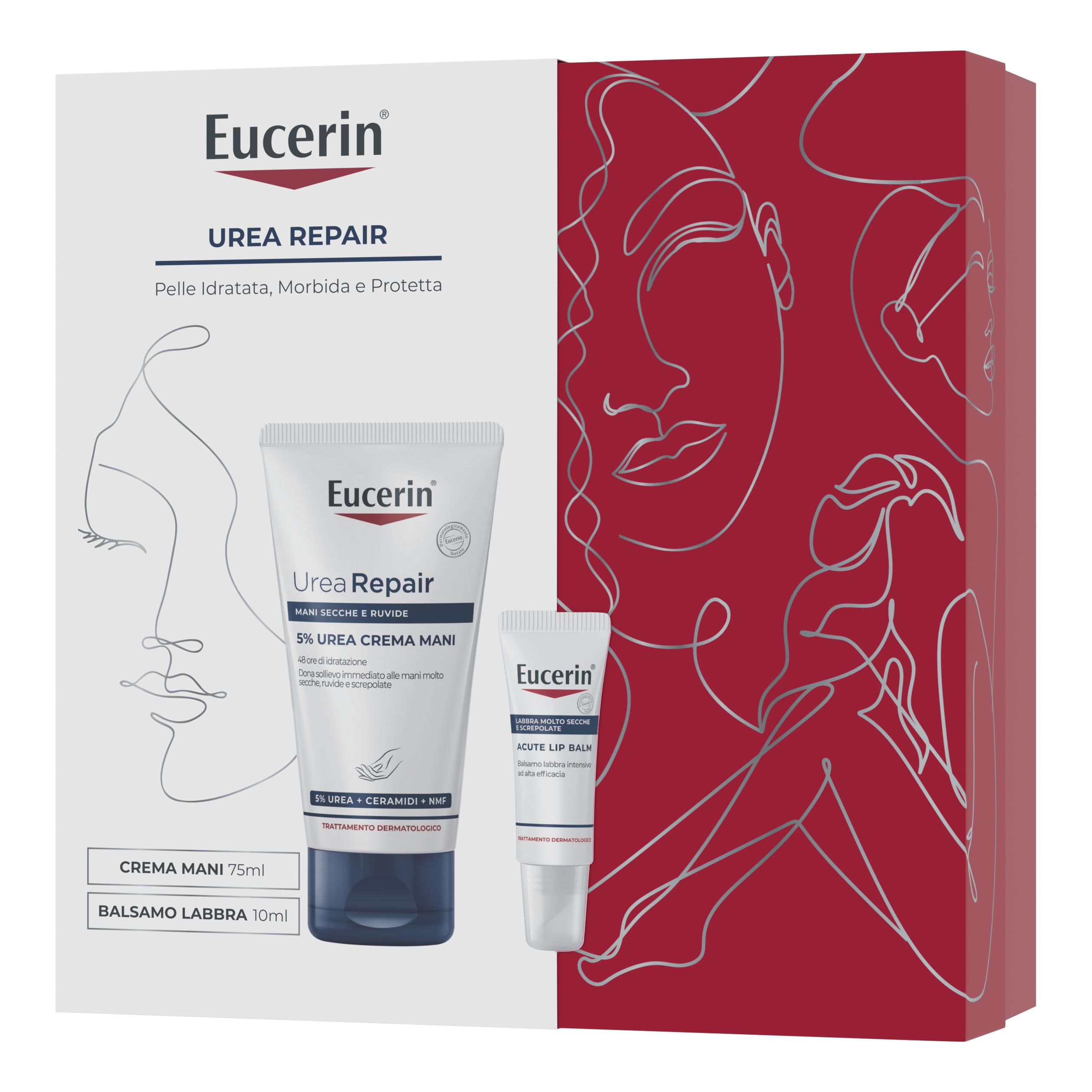 Eds xmas pack urea 2024 1 crema mani 75 ml urearepair plus + 1 balsamo labbra 10 ml urearepair plus