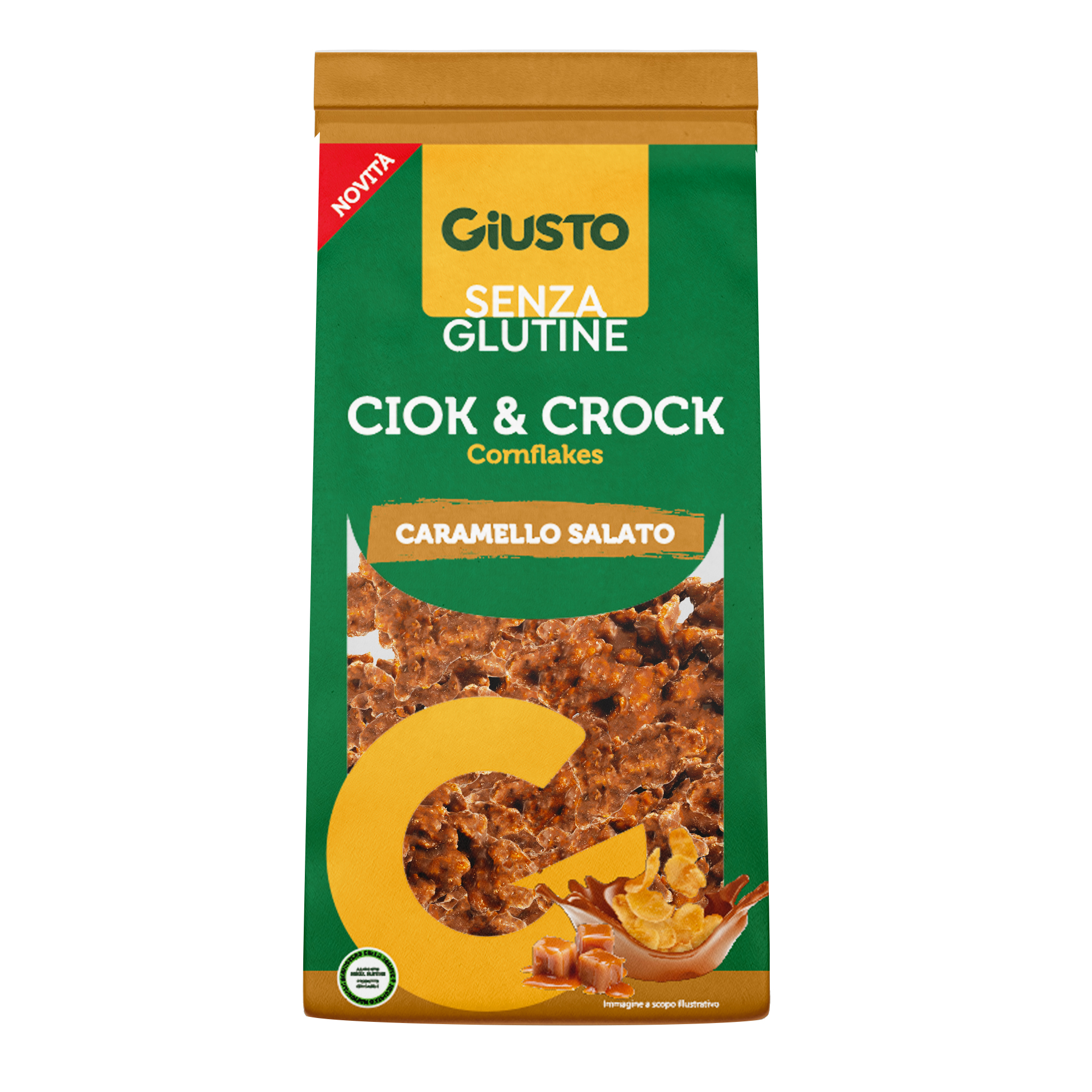 Giusto senza glutine ciock &amp; crock cornflakes caramello salato 125 g
