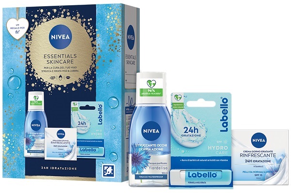 Nivea kit essentials skincare 2024 1 crema viso + 1 struccante + 1 balsamo labbra