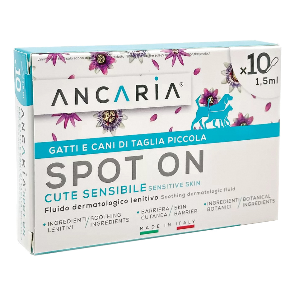 Ancaria spot-on gatti e cani taglia piccola 10 pipette x 1,5ml