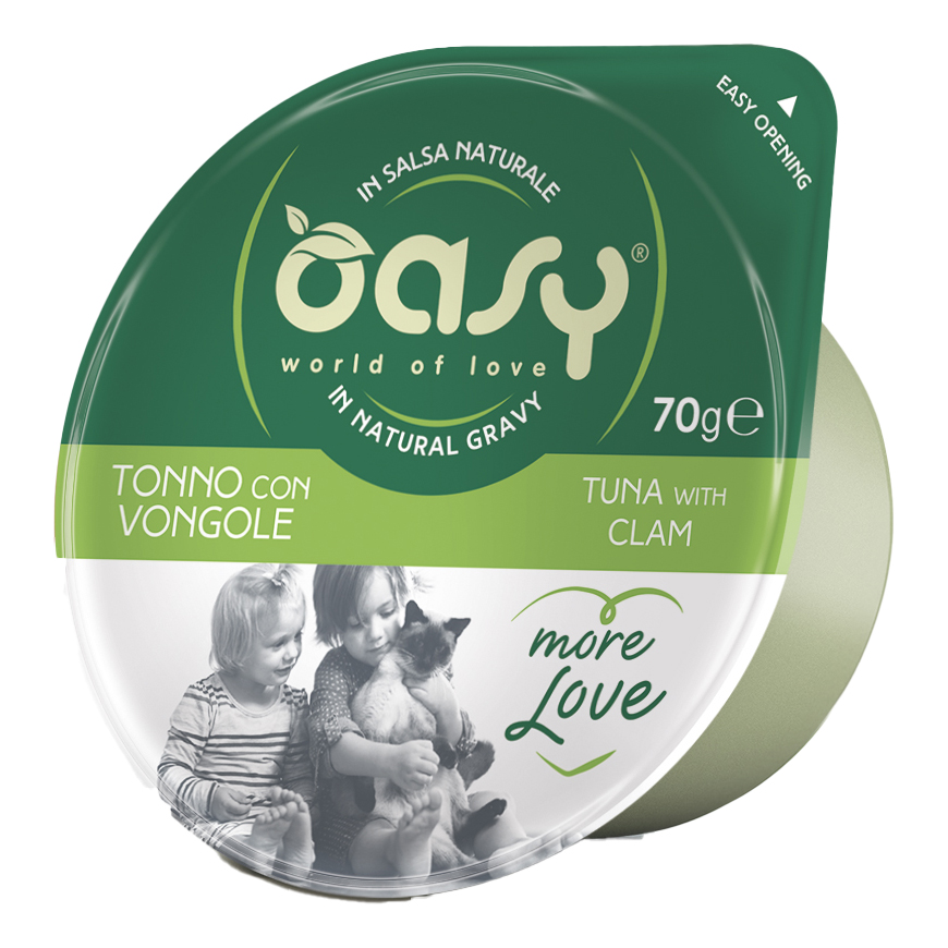 Oasy Gatto More Love In Cup Adulto Tonno & Vongole 70 Gr