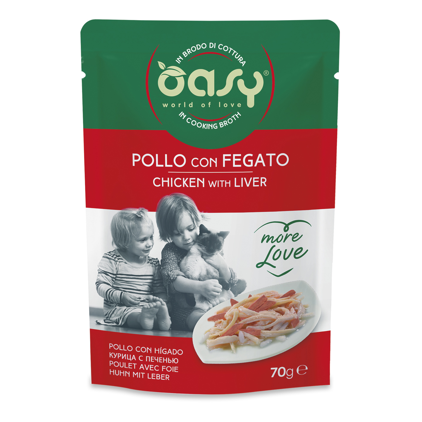 Oasy Gatto More Love In Busta Adulto Pollo & Fegato 70 Gr
