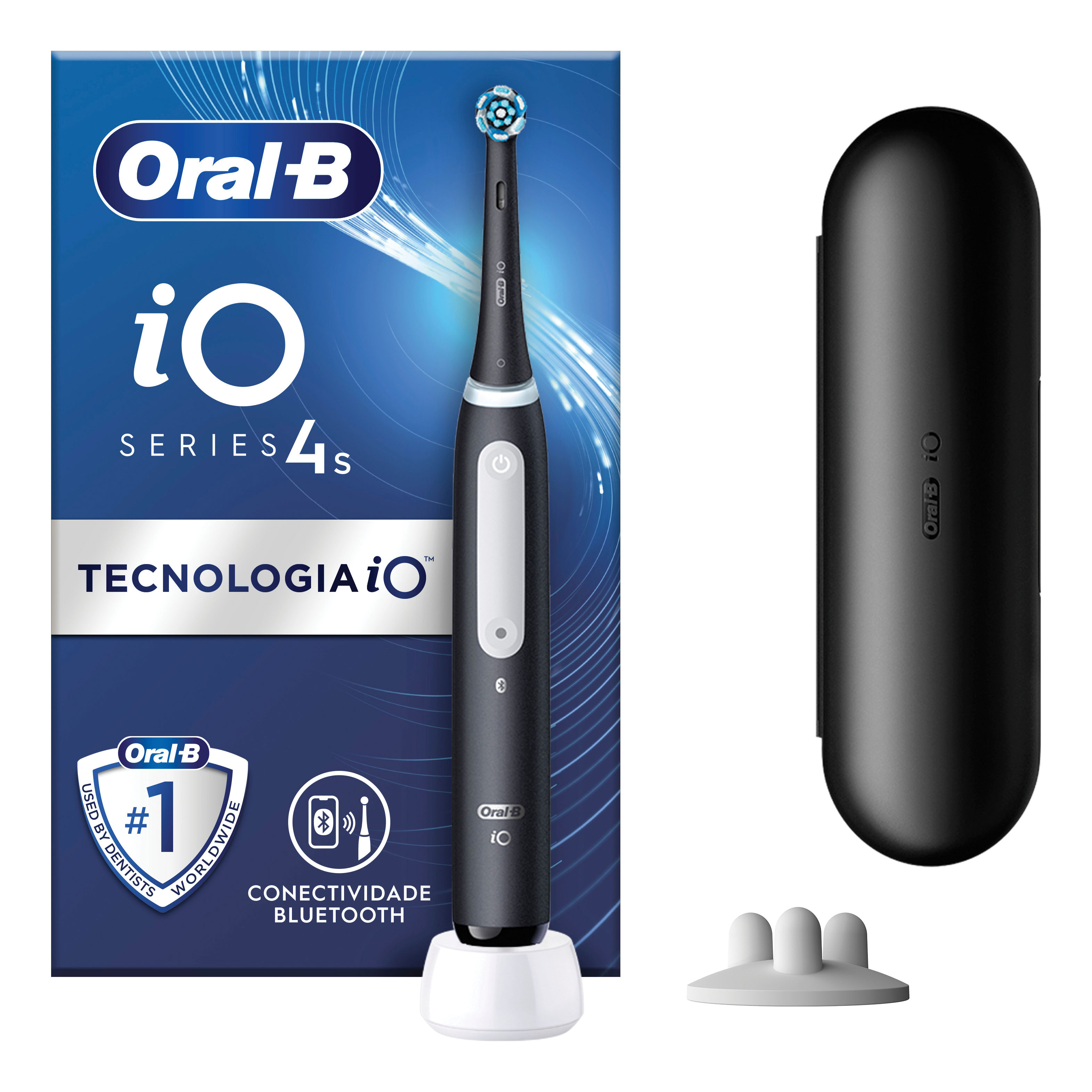 Oralb Io 4 Nero Spazzolino Elettrico + Travel Case + Porta Refill