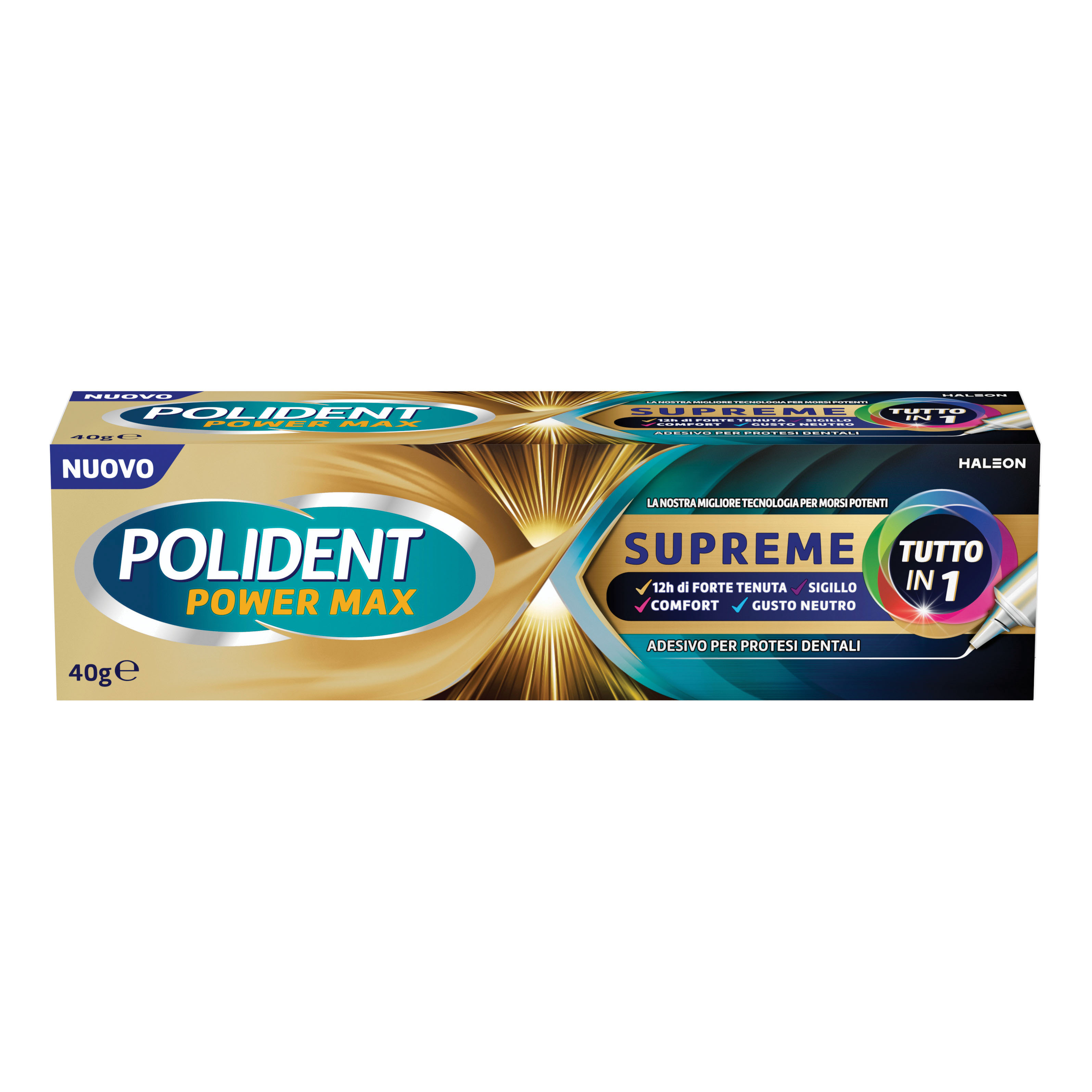Polident power max supreme tutto in 1 crema adesiva protesi 40 g