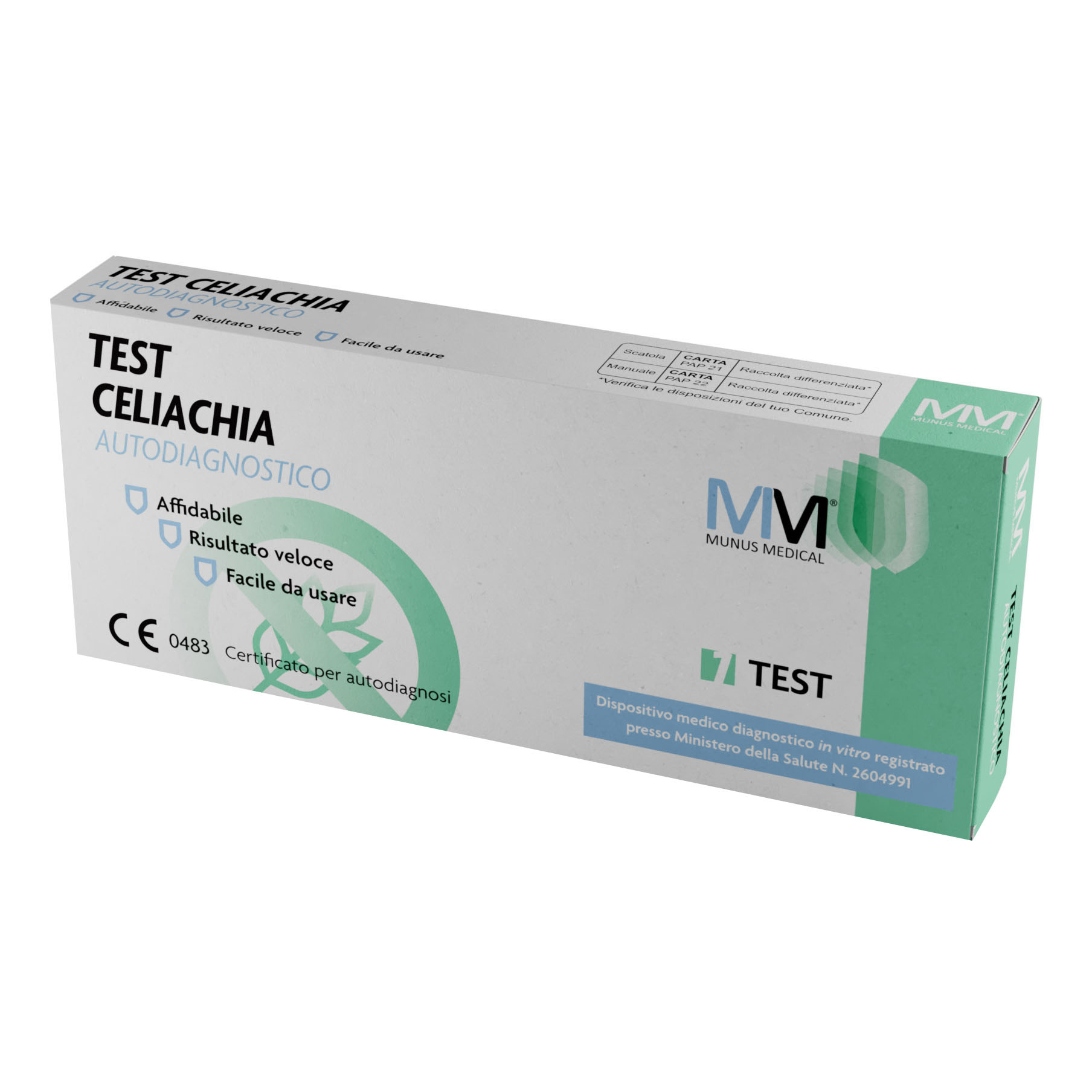 Test Celiachia Autodiagnostico Munus Medical Determinazione Anticorpi Anti-Dgp/Iga/Igg Nel Sangue