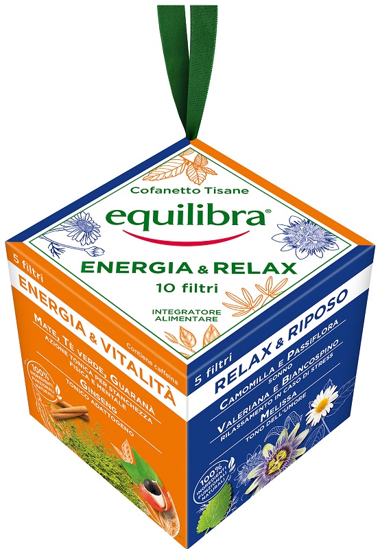 Equilibra mini cofanetto tisane energia e relax 10 filtri