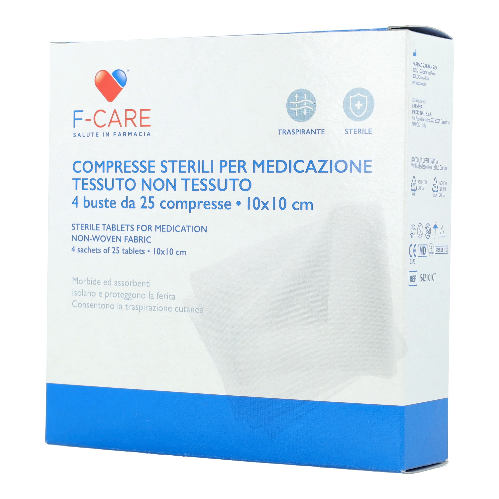F care garza compressa in tnt 10x10cm 100 pezzi