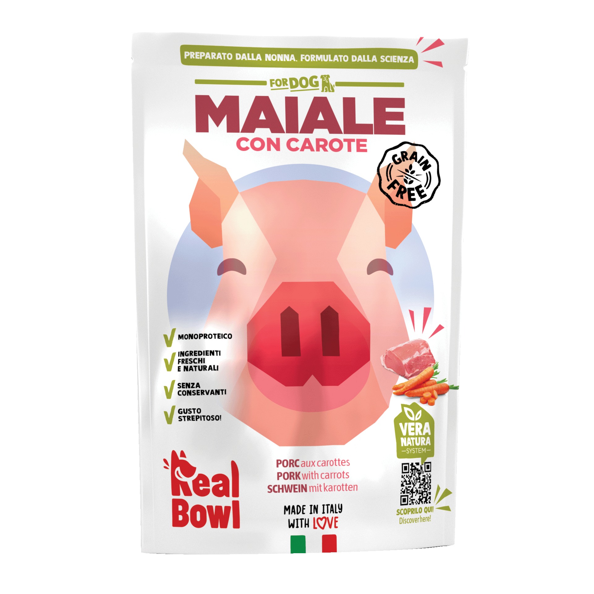 Real bowl busta singola maiale senza cereali 400 g