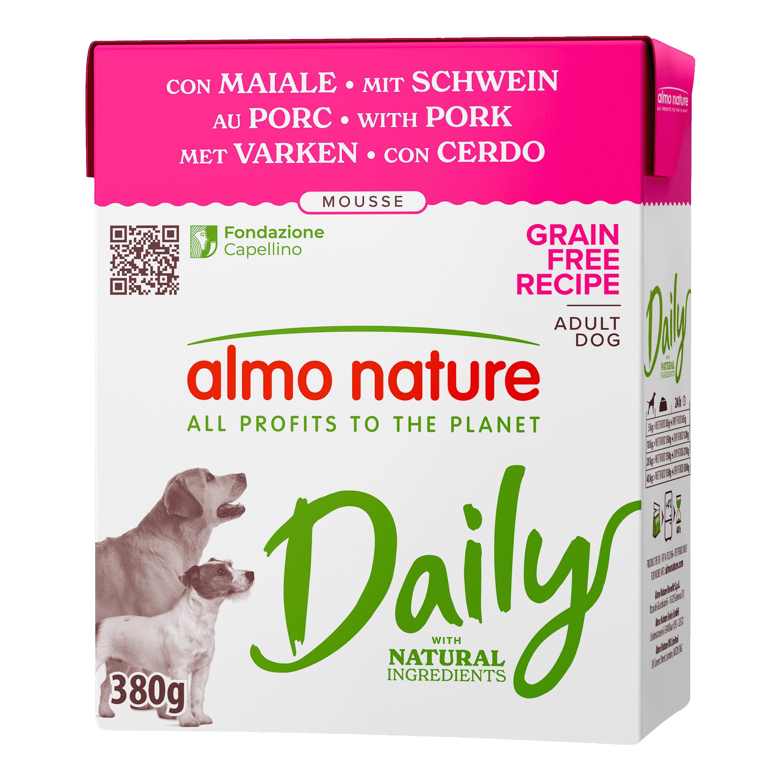 Almo daily dog maiale 380 g