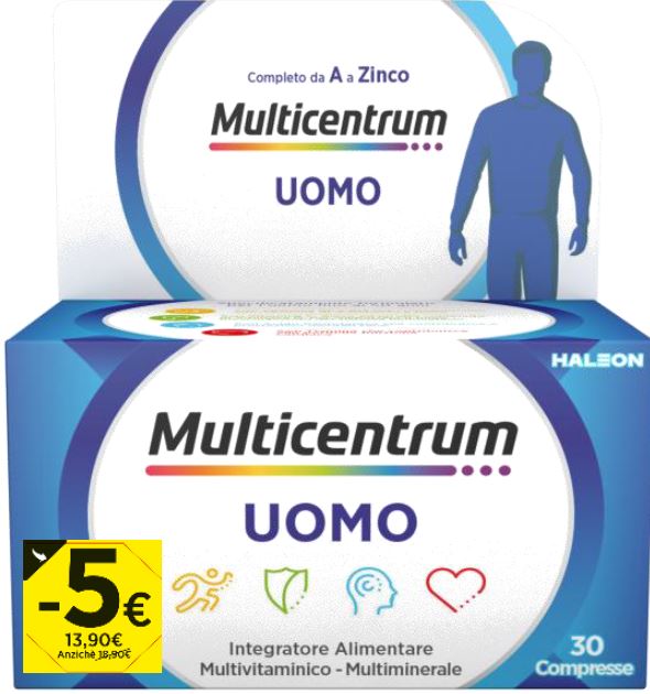Haleon Italy Srl Uomo Integratore Multicentrum Multivitaminico, 30Cpr Promo - Immagine 4