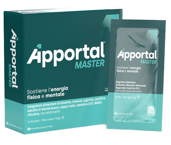 Apportal master 14 bustine da 7,5 g con edulcorante gusto arancia e passion fruit senza glutine senza lattosio
