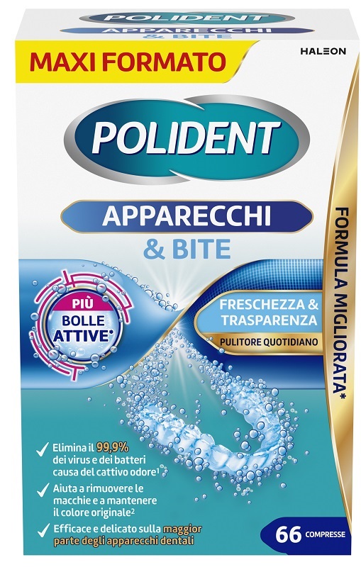 Polident apparecchi &amp; bite pulitore quotidiano 66 compresse