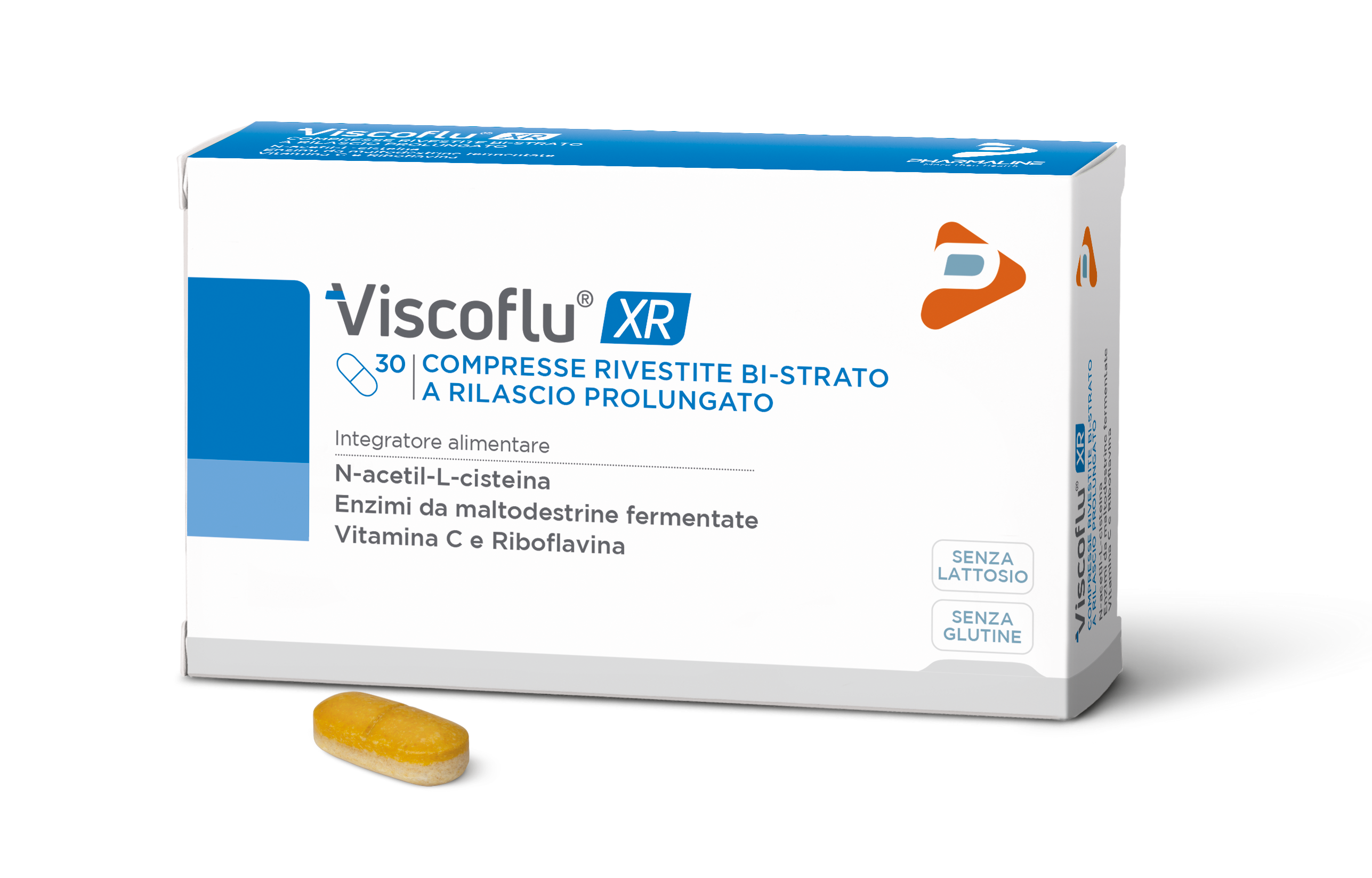 Viscoflu xr 30 compresse rivestite bi-strato a rilascio prolungato da 1,2 g senza glutine senza lattosio