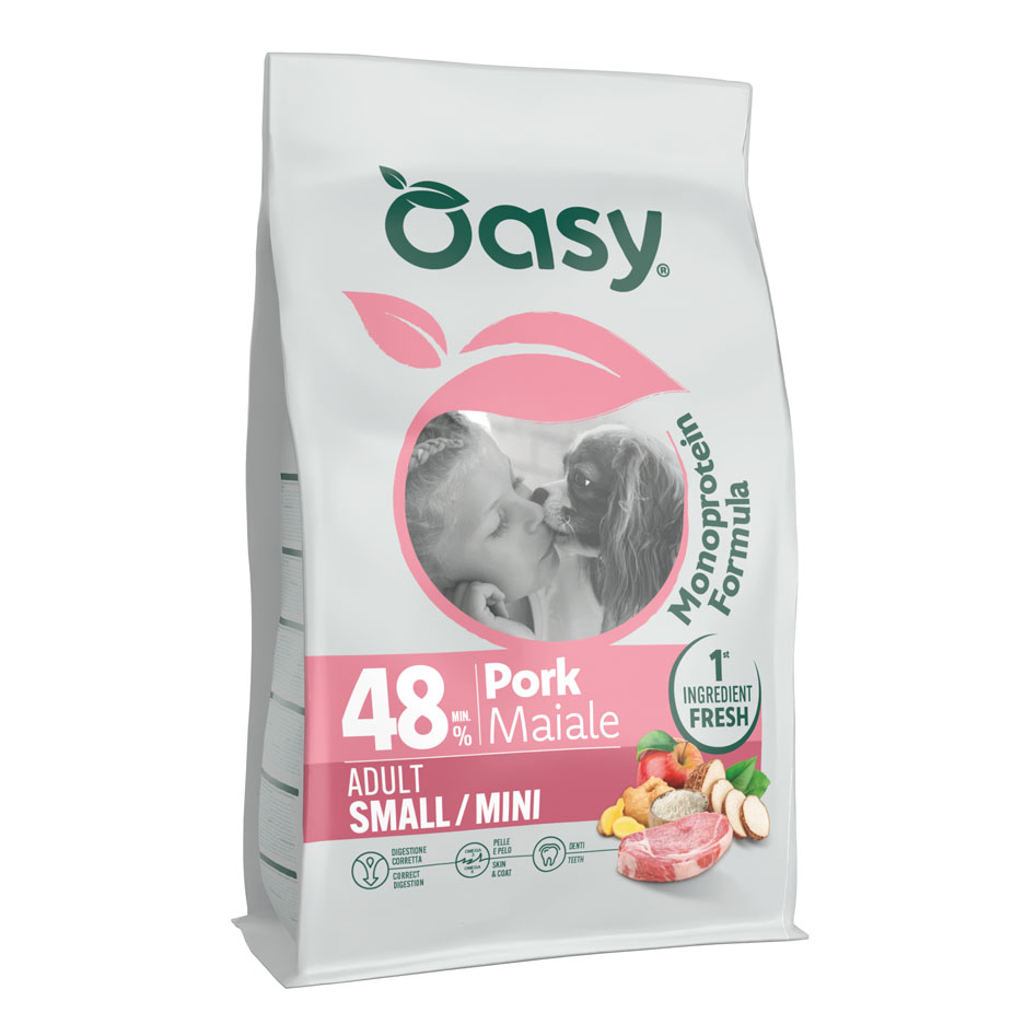 Oasy dry dog monoprotein adult small/mini maiale 2 kg